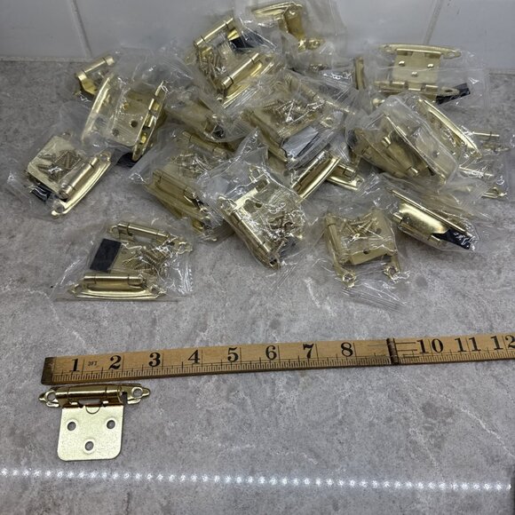 (25-2pk)-Self-Closing spring Brass Cabinet Inset Hinges w screws. Brand new. - Picture 1 of 3